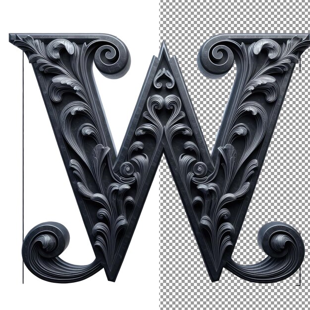 PSD lettres 3d isolées sur une toile png transparente