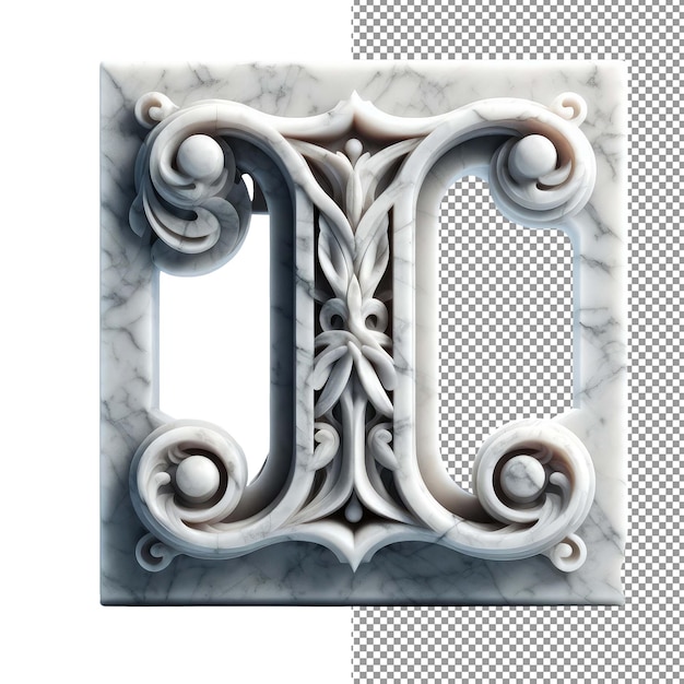 PSD lettres 3d isolées sur une toile png transparente