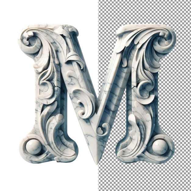 PSD lettres 3d isolées sur une toile png transparente