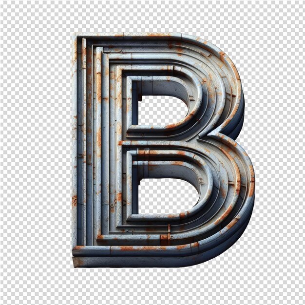 PSD lettres 3d isolées sur une toile png transparente