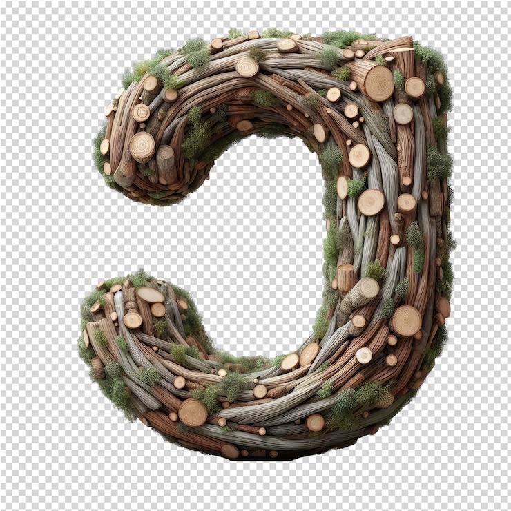 PSD lettres 3d isolées sur une toile png transparente