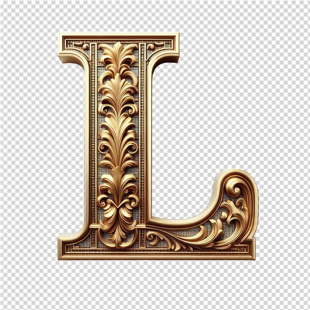 PSD lettres 3d isolées sur une toile png transparente