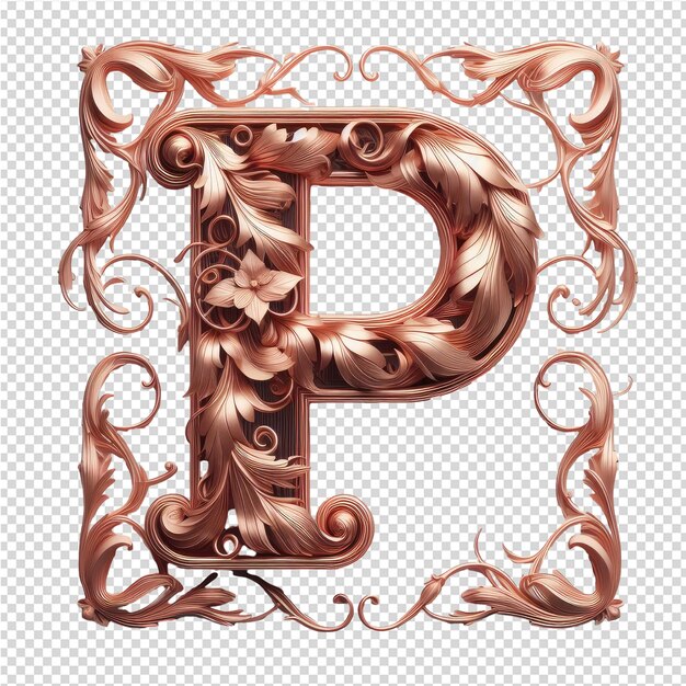 PSD lettres 3d isolées sur une toile png transparente