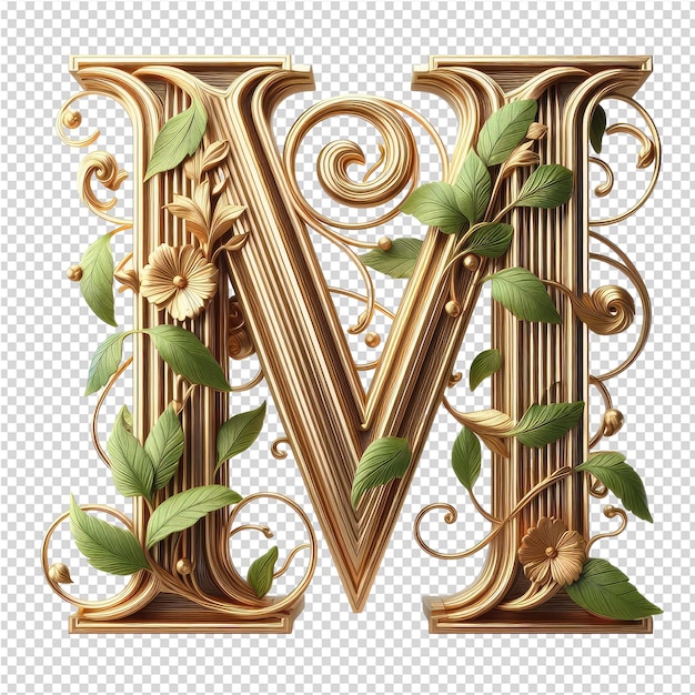 PSD lettres 3d isolées sur une toile png transparente