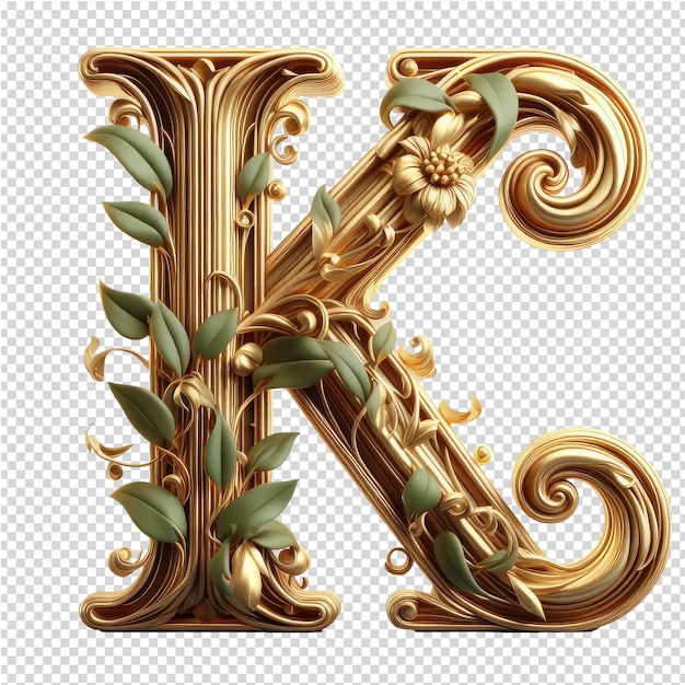 PSD lettres 3d isolées sur une toile png transparente