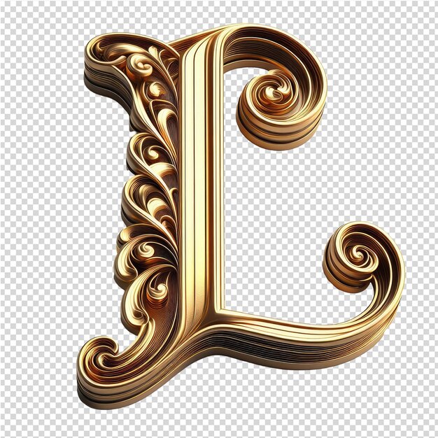 PSD lettres 3d isolées sur une toile png transparente