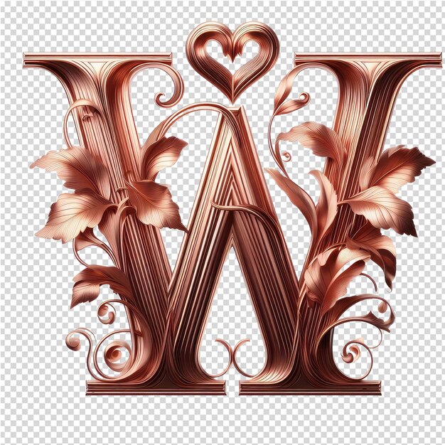 PSD lettres 3d isolées sur une toile png transparente