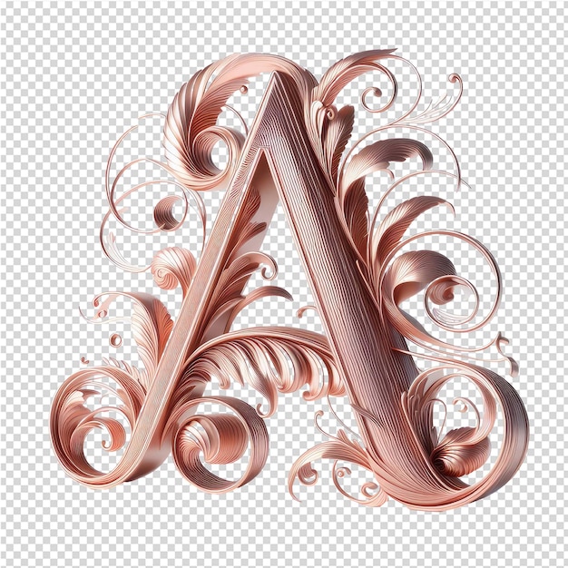 PSD lettres 3d isolées sur une toile png transparente