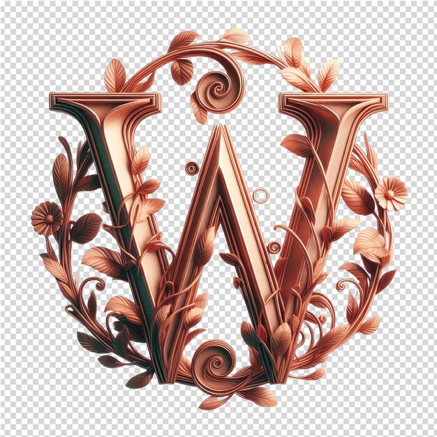 PSD lettres 3d isolées sur une toile png transparente