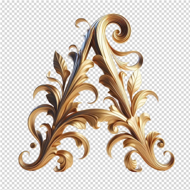 PSD lettres 3d isolées sur une toile png transparente