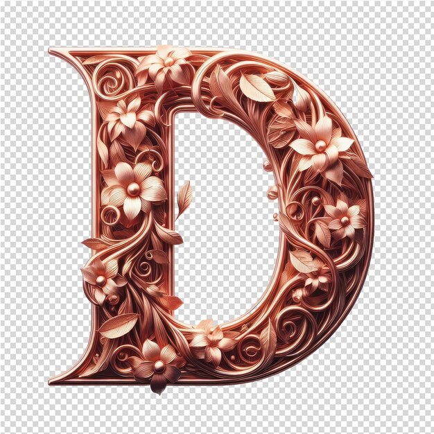 PSD lettres 3d isolées sur une toile png transparente