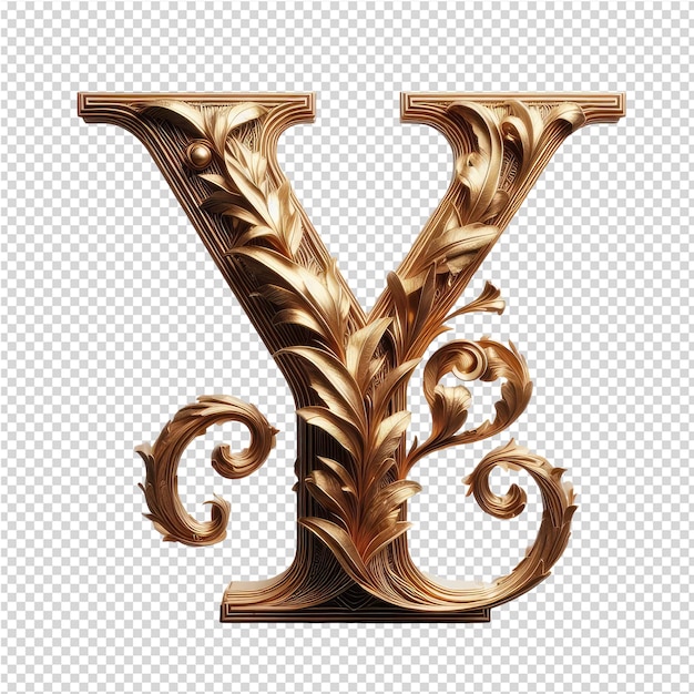 PSD lettres 3d isolées sur une toile png transparente