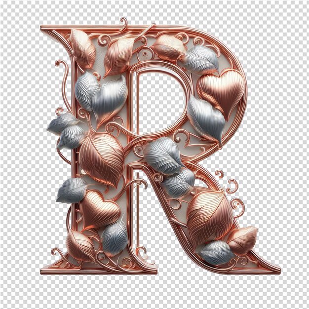 PSD lettres 3d isolées sur une toile png transparente