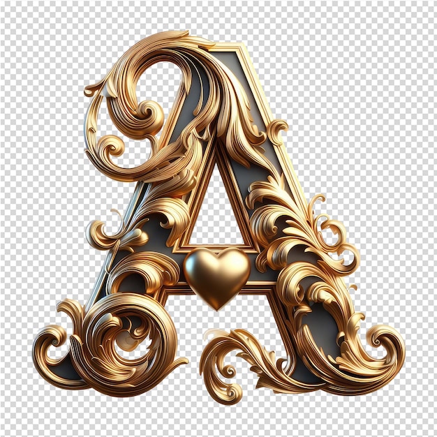 PSD lettres 3d isolées sur une toile png transparente