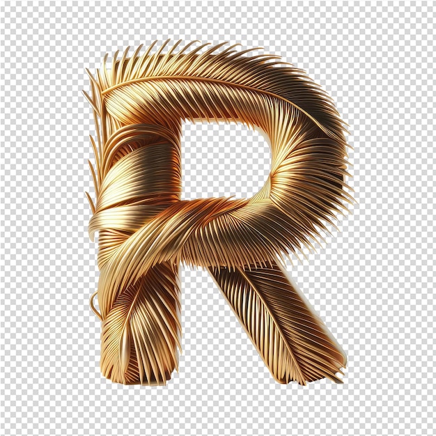 PSD lettres 3d isolées sur une toile png transparente