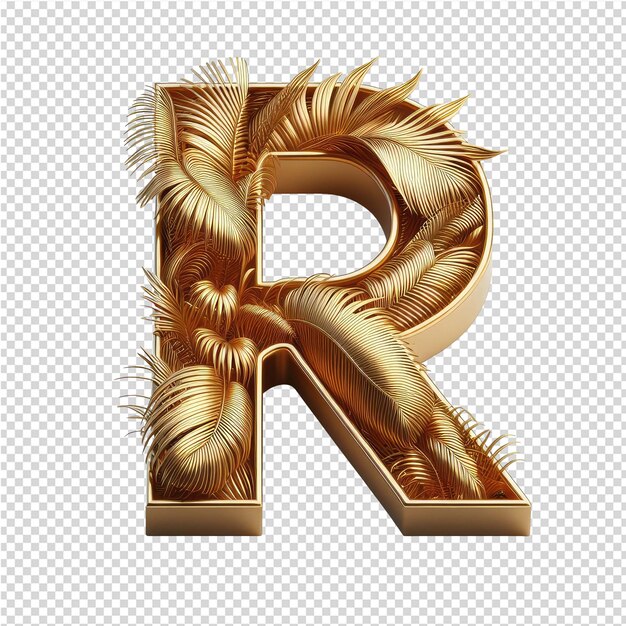 PSD lettres 3d isolées sur une toile png transparente