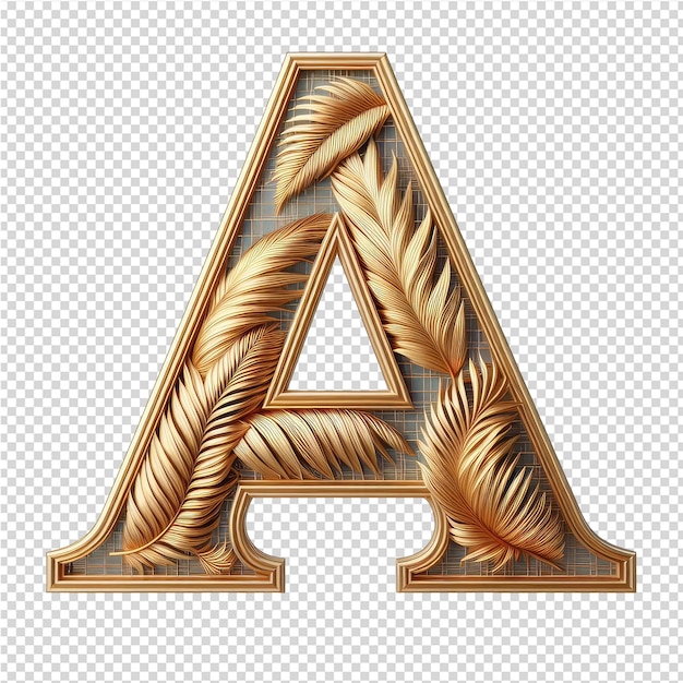 PSD lettres 3d isolées sur une toile png transparente