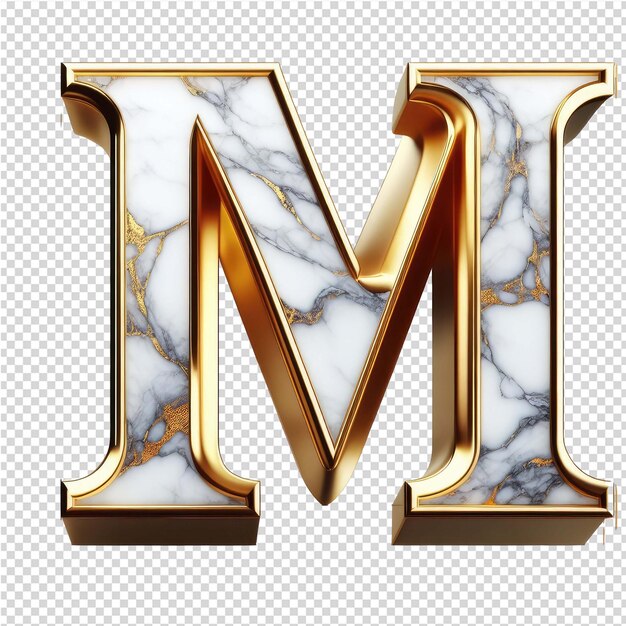 PSD lettres 3d isolées sur une toile png transparente