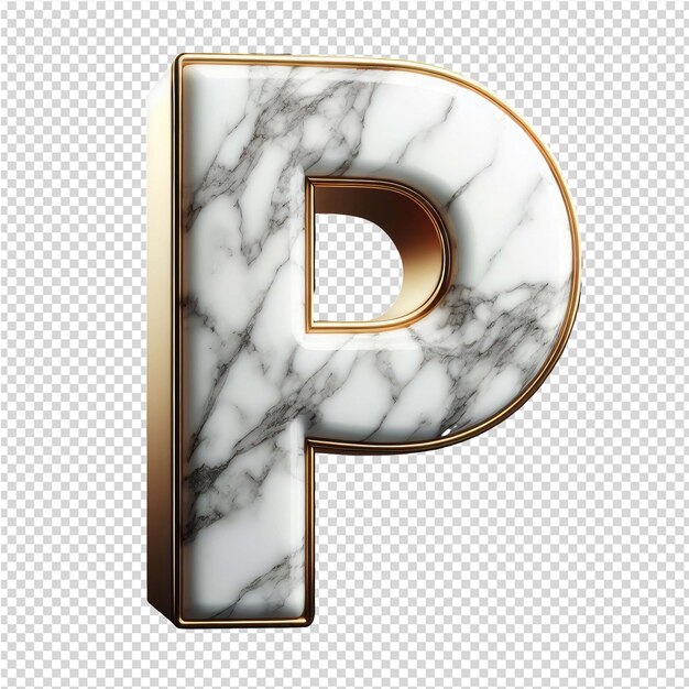 PSD lettres 3d isolées sur une toile png transparente