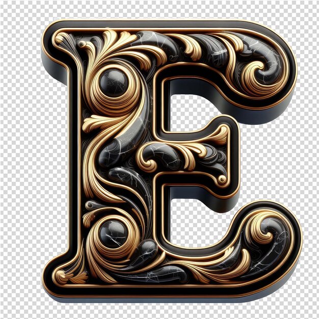 PSD lettres 3d isolées sur une toile png transparente