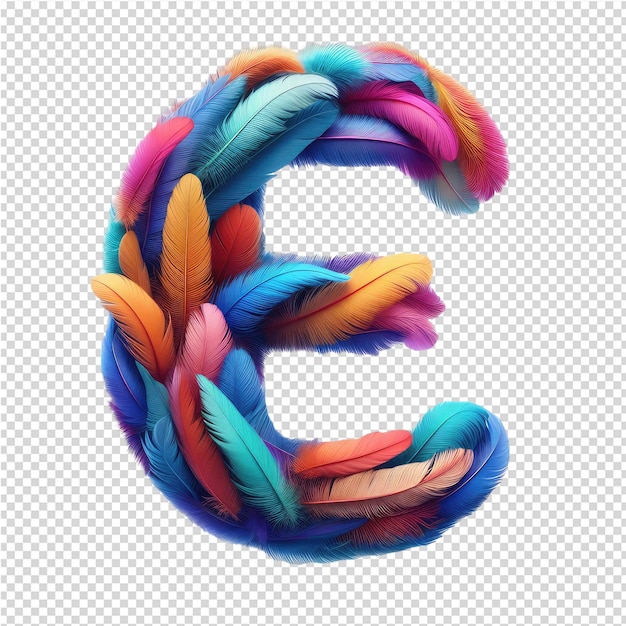 PSD lettres 3d isolées sur une toile png transparente