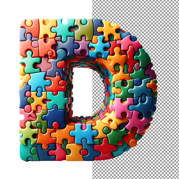 PSD lettres 3d isolées à la typographie dimensionnelle