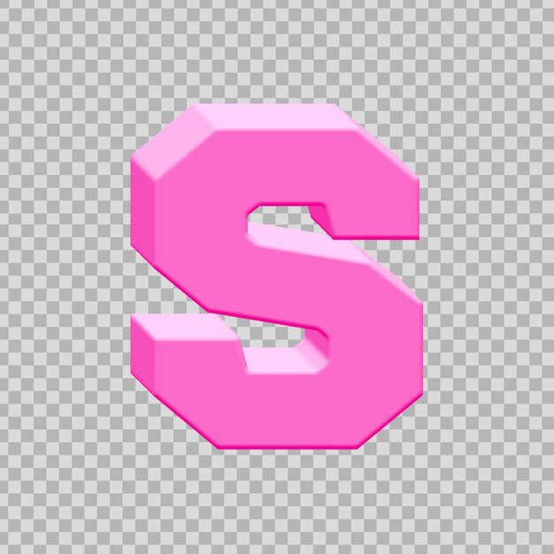 PSD lettres 3d réalistes sur fond transparent