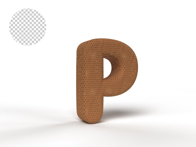 Lettres De L'alphabet 3d Avec Texture Marron