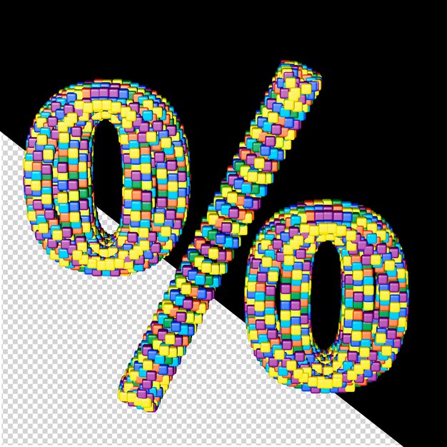 PSD lettres colorées de petits cubes