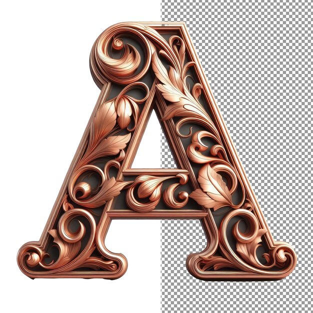 PSD lettres créatives artistiques 3d isolées sur une palette png claire