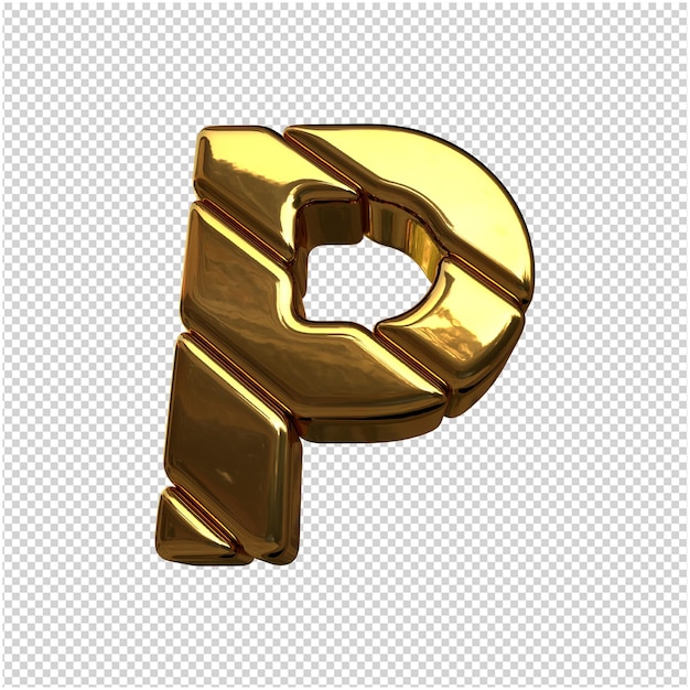 Lettres Faites De Lingots D'or. Lettre 3d P