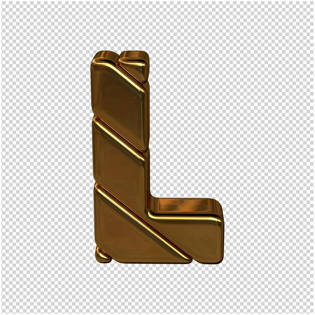 Lettres Faites De Lingots D'or. Lettre 3d L