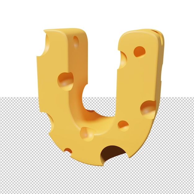 Lettres De Fromage U Rendu De Police 3d