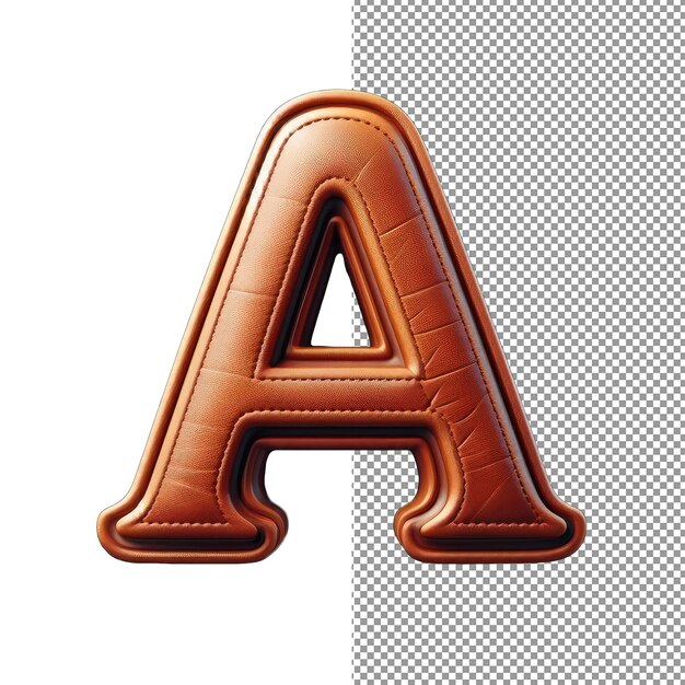 PSD lettres de luxe lettres en cuir 3d isolées sur fond png