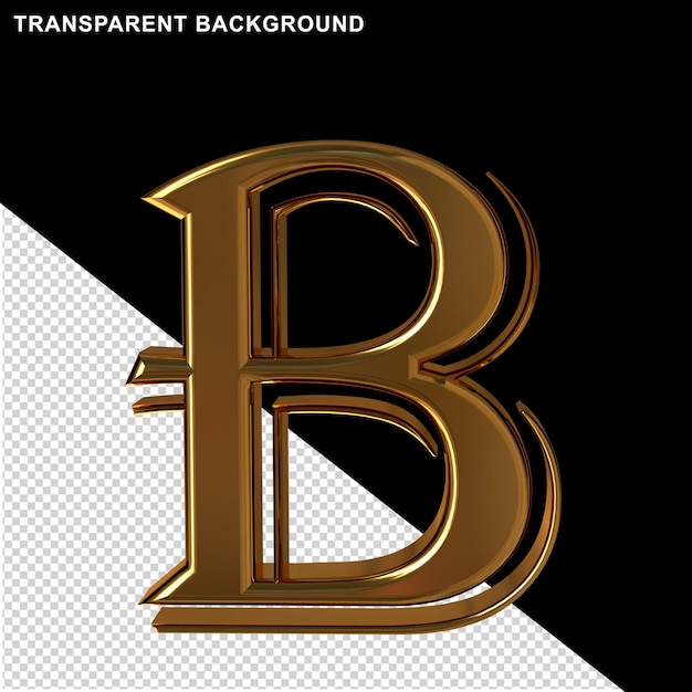 Lettres d'or front view.3d lettre b