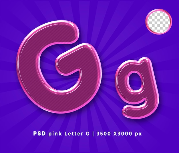 PSD lettres roses g