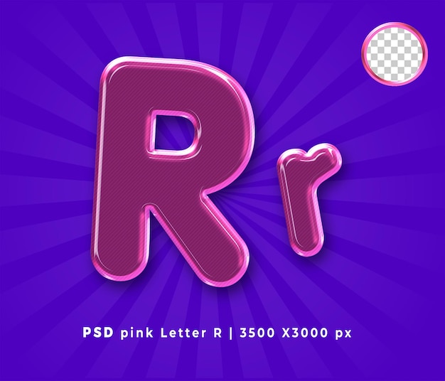 PSD lettres roses r