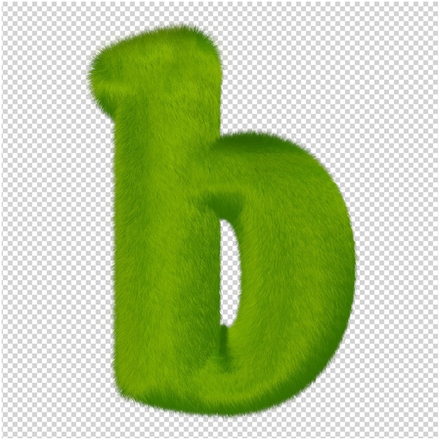 Les lettres sont faites d'herbe verte. 3d lettre b