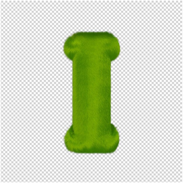 Les Lettres Sont Faites D'herbe Verte. Lettre 3d Je