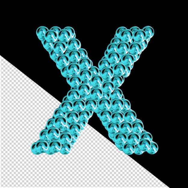 PSD lettres turquoises de sphères lettre x