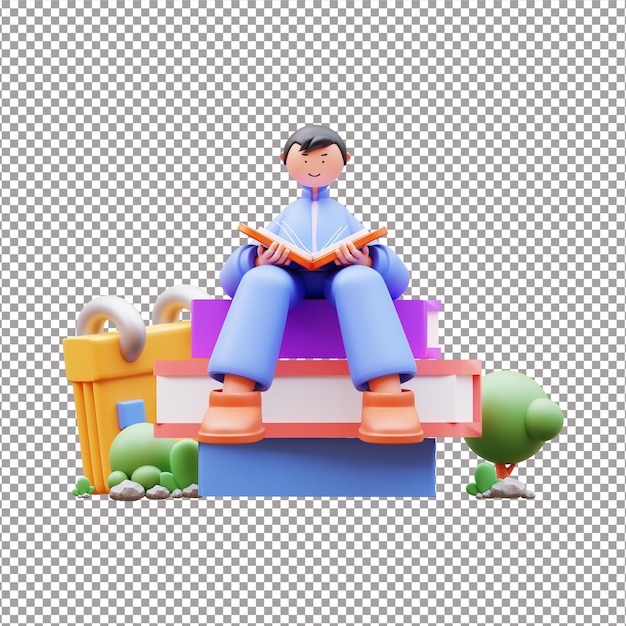 lettura di libri in 3D
