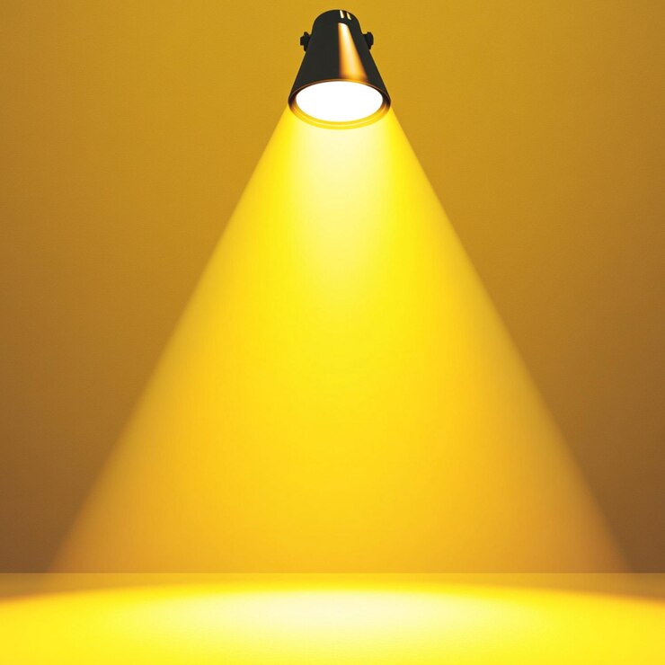 Leuchtend gelbes Spotlicht