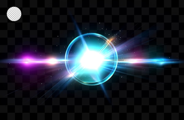 Leuchtende Kugel auf transparentem Hintergrund.