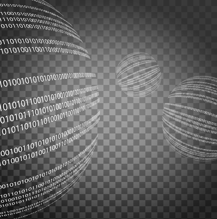 PSD leuchtende linien um die punktkugel herum internettechnologie big data hintergrund