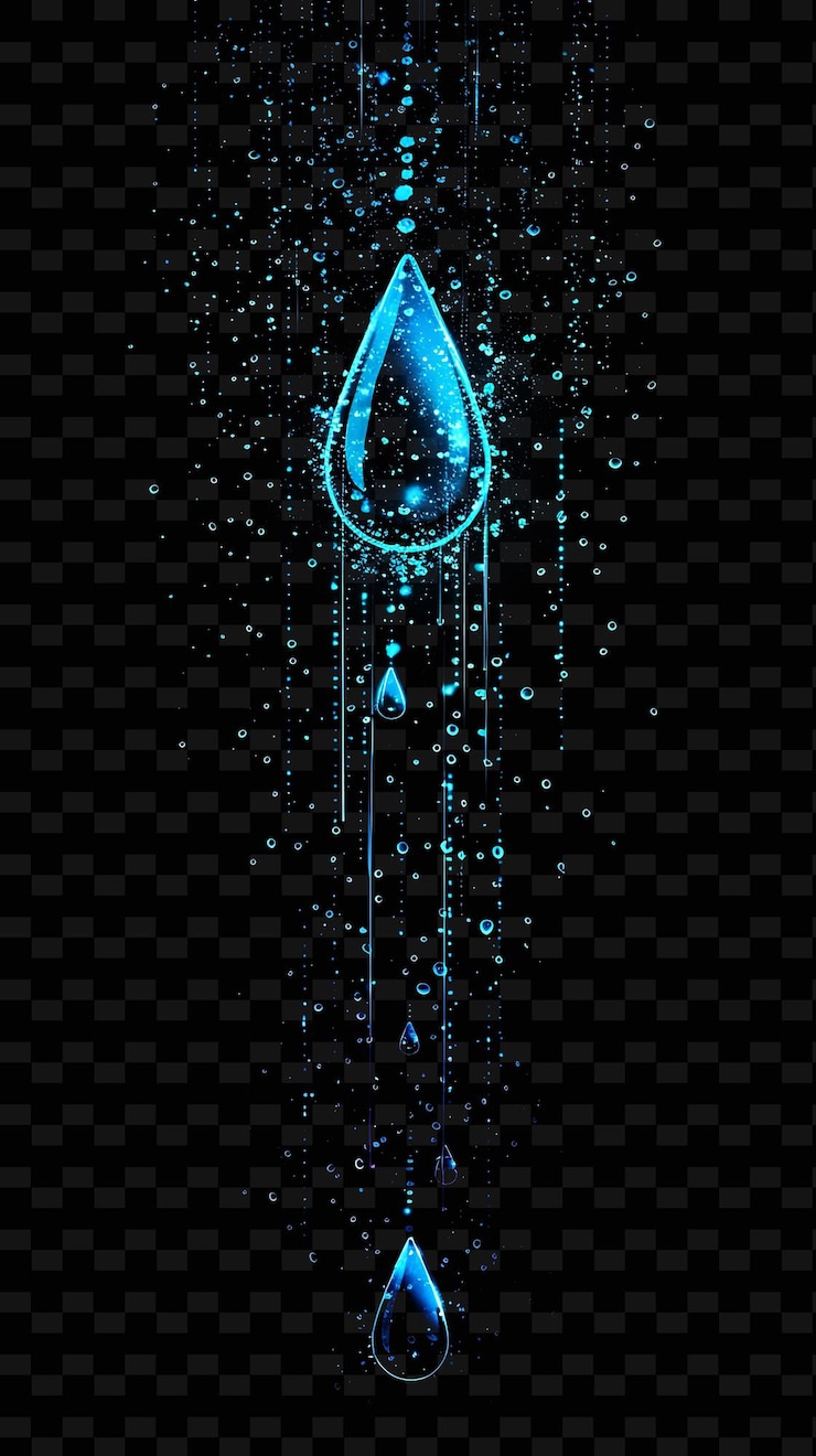 PSD leuchtende neon-regenstropfen fallende wassertropfen textur materie y2k textur form hintergrund dekor kunst