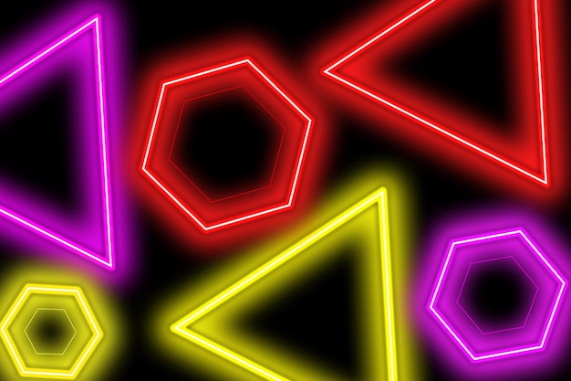 Leuchtendes geometrisches Neonbildschirm