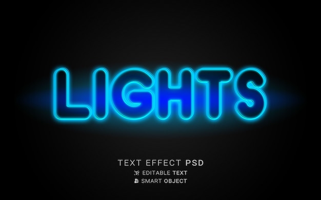 PSD leuchtet texteffekt neon