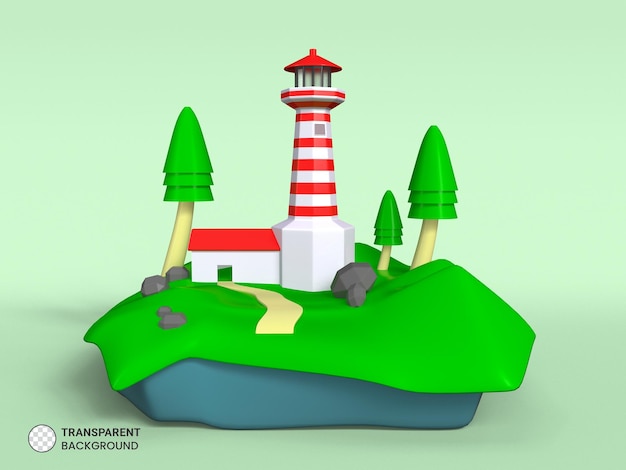 Leuchtturm isoliert 3d render Illustration