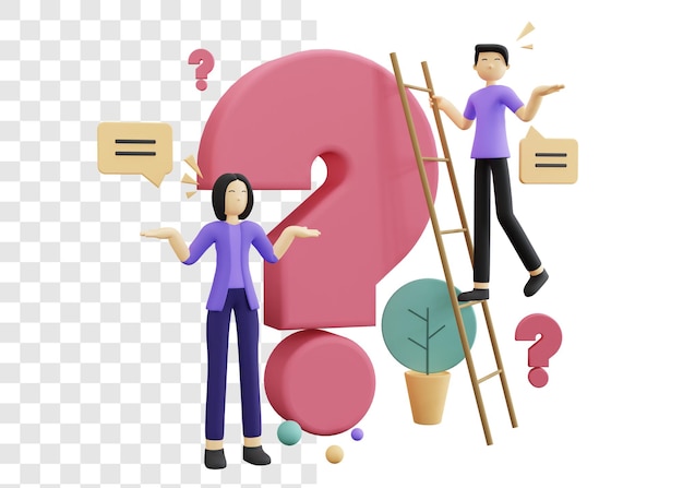 Leute fragen Konzept 3d Illustration