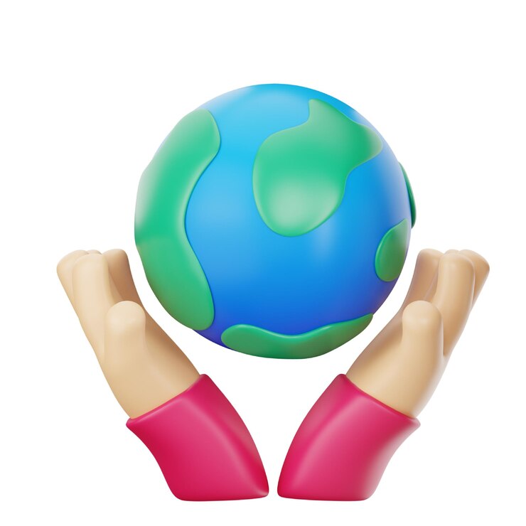 PSD levante el icono 3d de la tierra para la ecología y la tierra